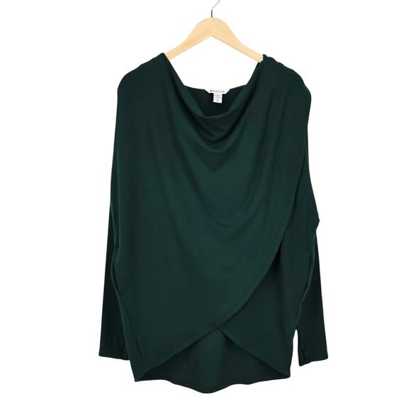 NWT Athleta Puruna Wrap Oversized Drapey Sweatshirt Dark Forest Green Size XS - Picture 4 of 11